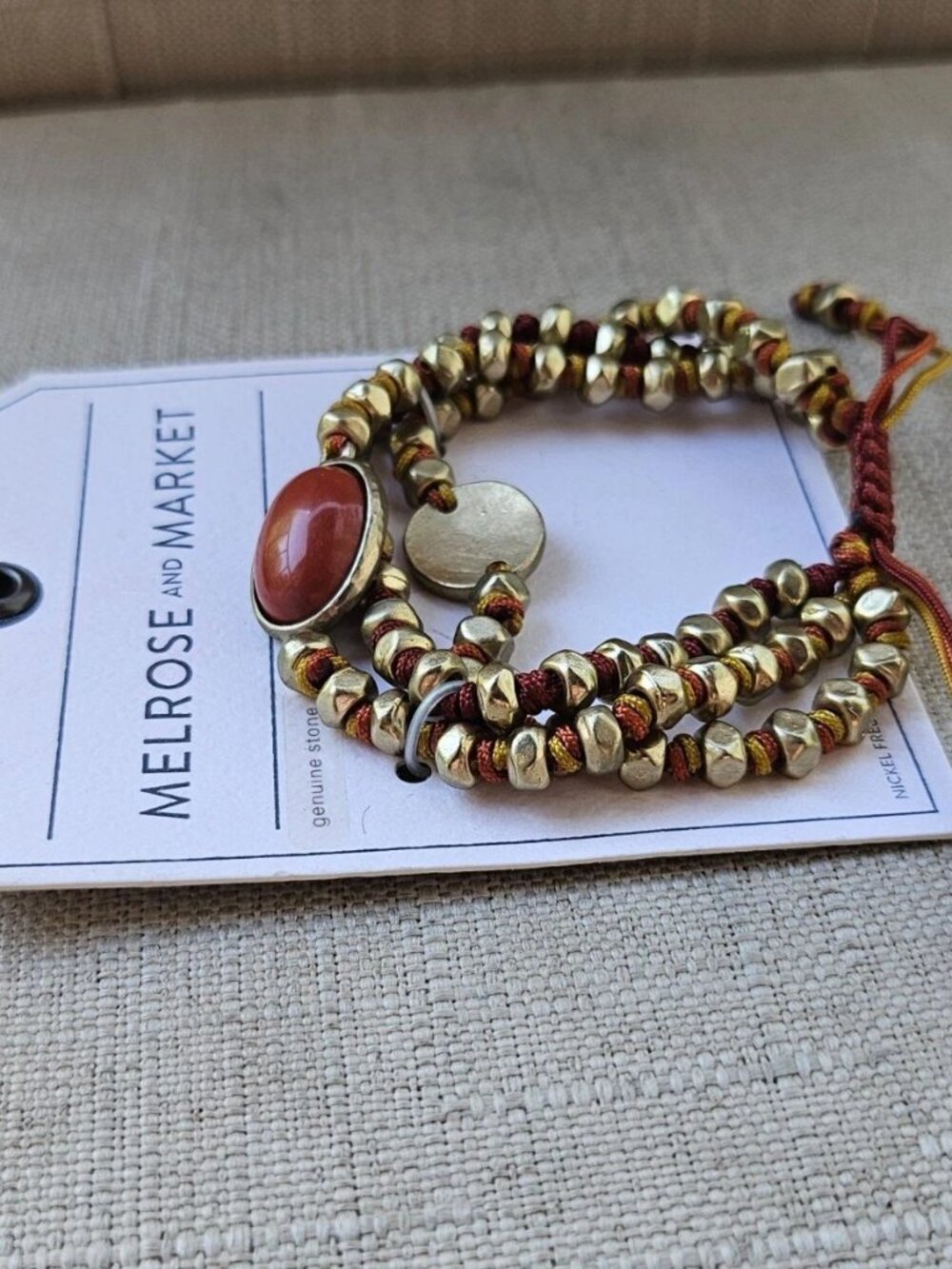 Melrose And Market Unisex Bracelet Genuine Stone Wrist Band Nickle Free - Picture 6 of 10